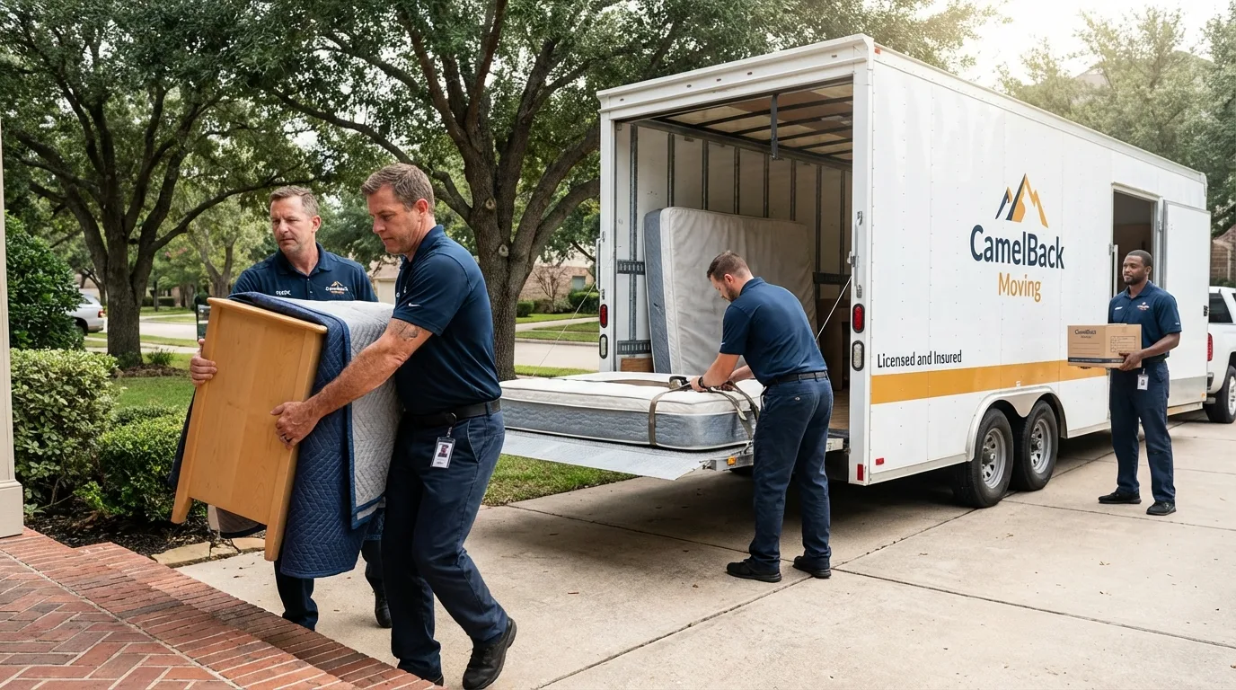 Crew loading residential truck for cross-state move from Bath, PA